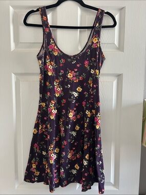 Aeropostale Plum Floral Scoop-Neck Mini Dress